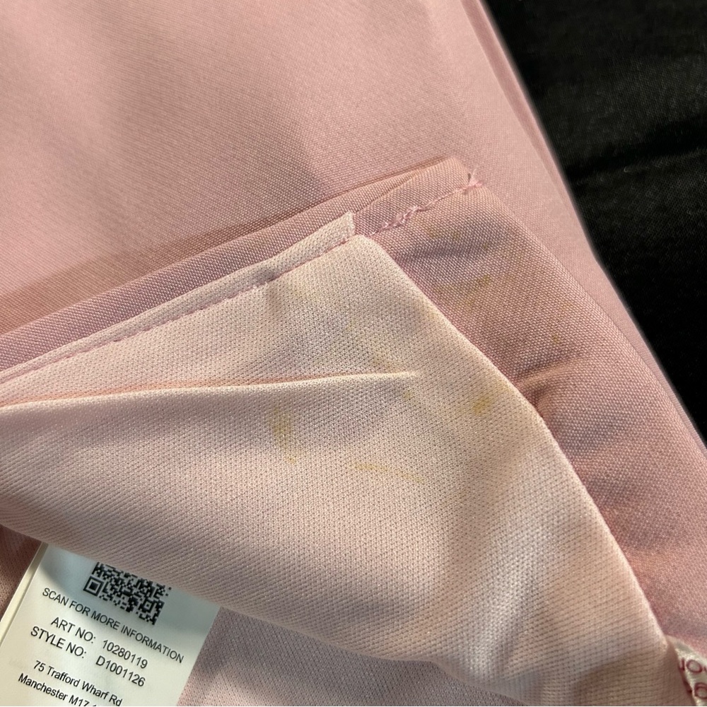 NEW Missguided Bandeau Mini Dress Baby Pink Strapless Waist Chain Slit Women’s 4 - Picture 10 of 10